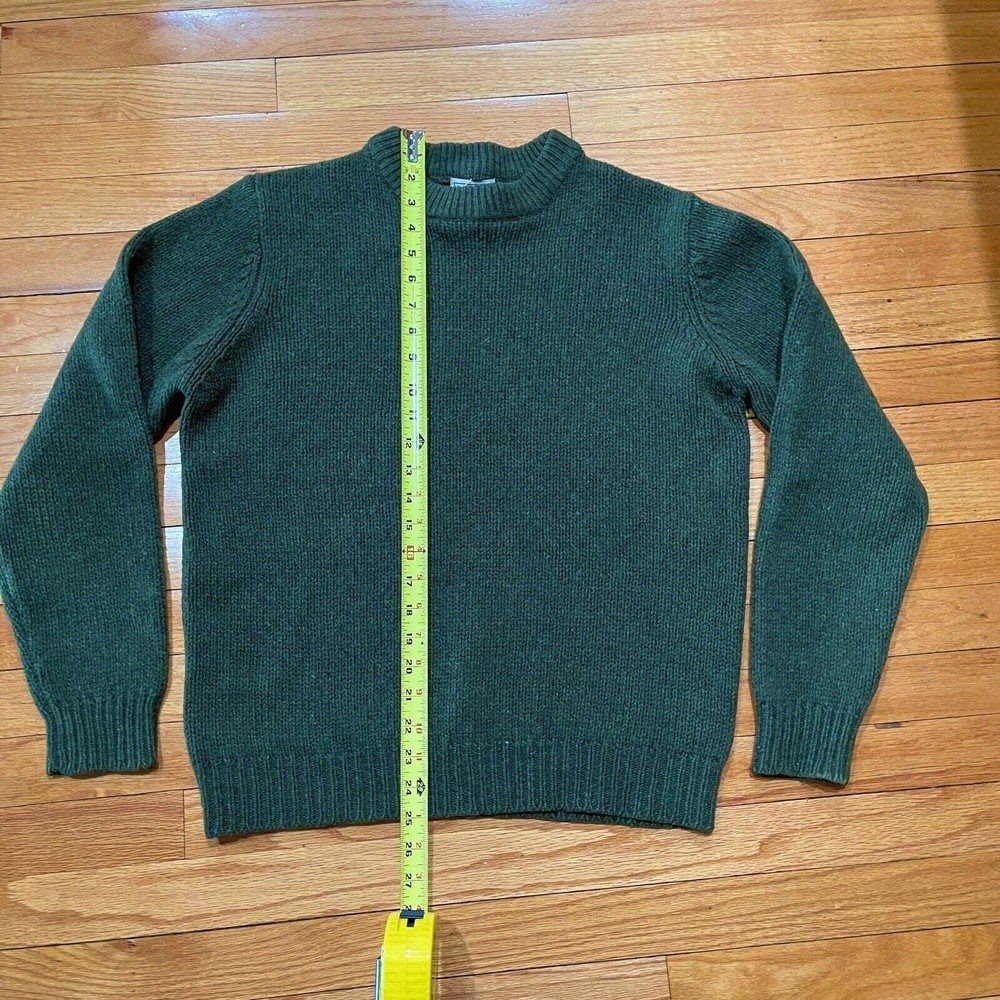 LL Bean Mens Lambs Wool Crew Neck Sweater Size Small S Reg Green Style O DBG9 - Picture 11 of 12